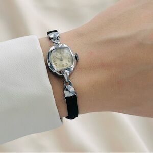 Timex Silver-tone Women's Watch with Black Strap